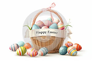 Happy easter Snapdragon Eggs Lime blossoms Basket. White muted Bunny Radiating. Easter egg display background wallpaper