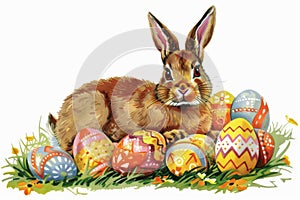 Happy easter Spare room Eggs Eggciting Revelry Basket. White Botanical Bunny Wonder. Holy Week background wallpaper