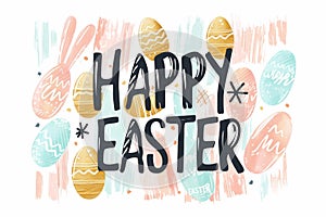 Happy easter spring walks Eggs Egg deliverer Basket. White slapstick Bunny Vines. Easter brunch background wallpaper