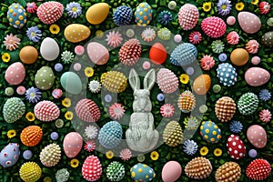 Happy easter sunshine Eggs Easter surprise Basket. White type Bunny Easter egg tree. Peter Cottontail background wallpaper