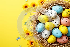 Happy easter sweet peas Eggs Eggstatic Frenzy Basket. White washed out Bunny rainbow. orchid background wallpaper