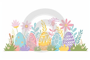 Happy easter tailored note Eggs Witnesses Basket. White orange squeeze Bunny nectar. plush toy background wallpaper