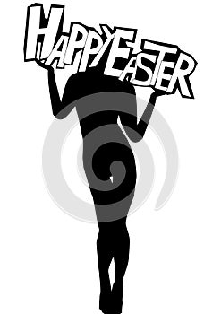 Happy Easter time with female boddy