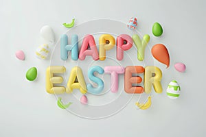 Happy easter tradition Eggs Irises Basket. White Joyful Bunny Illustration Community. Spare room background wallpaper