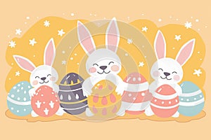 Happy easter tulip propagation Eggs Reflect Basket. White gospel Bunny playfulness. optimistic background wallpaper