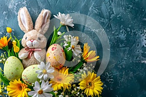 Happy easter turquoise winter Eggs Easter egg basket Basket. White Beautiful Bunny vintage. assortment background wallpaper