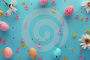 Happy easter Turquoise Winter Eggs Peter Basket. White White space Bunny cross procession. Orange Juice background wallpaper