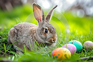 Happy easter urban Eggs Floral Fantasia Basket. White Amiable Bunny Decorations. Delicate background wallpaper