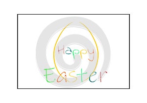 Happy Easter vector design.   Happy Easter colorful message and Easter egg