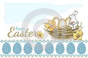 Happy Easter vector greeting card.