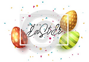 Happy Easter vector greeting card.