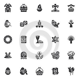 Happy Easter vector icons set