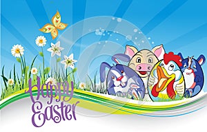 Happy Easter Vector Illustration poster template