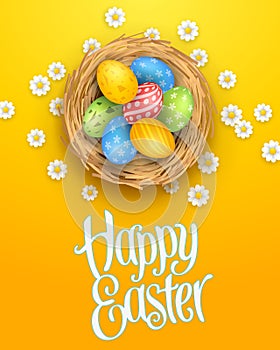 Happy Easter Vector Illustration poster template