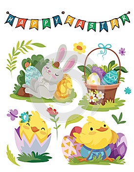 Happy Easter Vector Illustration poster template