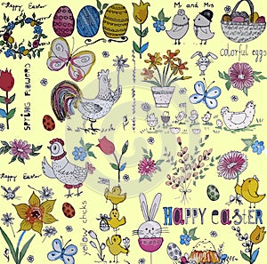 Happy Easter Vector Illustration poster template