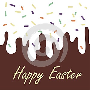 Happy easter. Vector seamless banner. Wrapping of packages.