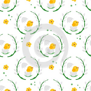 Pattern Happy Easter Egg Chick Festive Holiday