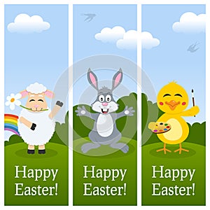 Happy Easter Vertical Banners