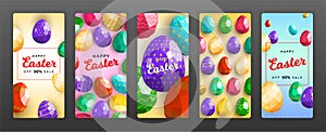 Happy easter vertical banners stories templates