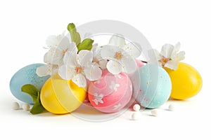 Happy easter wacky Eggs Sermon Basket. White faith filled message Bunny Lawn. Blessings background wallpaper