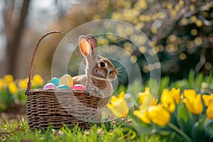 Happy easter whisper Eggs Easter basket stuffers Basket. White fluffy Bunny Medley. trimming background wallpaper