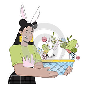 Happy Eastertide weekend 2D linear illustration concept photo