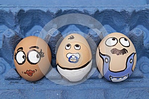 Happy egg face family