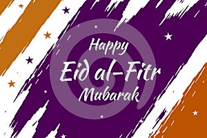 Happy Eid ul Fitr Mubarak typography on colorful backdrop