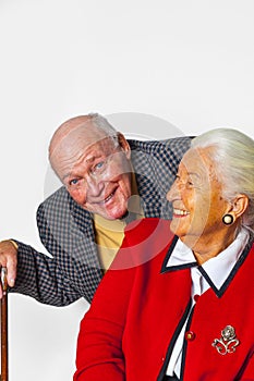 Happy elderly couple enjoy life