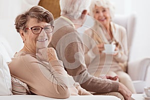 Happy elderly lady photo