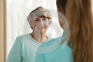 Happy elderly woman