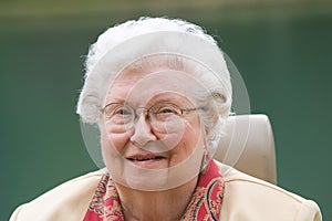 Happy Elderly Woman Outdoors