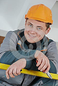 Happy electrician worker