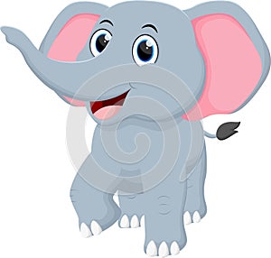 Happy Elephant cartoon isolated on white background