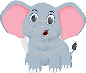 Happy Elephant cartoon isolated on white background