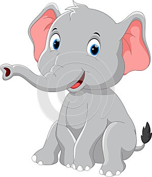 Happy elephant cartoon sitting