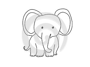 Happy Elephant Coloring Page