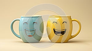 The Happy Emoji Mugs.AI generated image