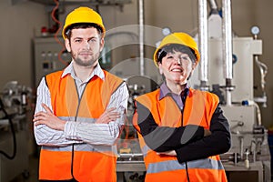 Happy employees in warehouse