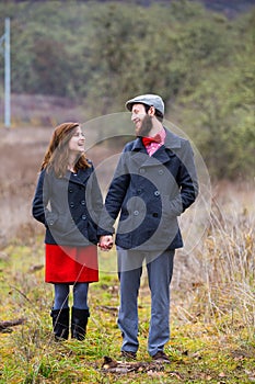 Happy Engaged Couple Portrait