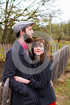 Happy Engaged Couple Portrait