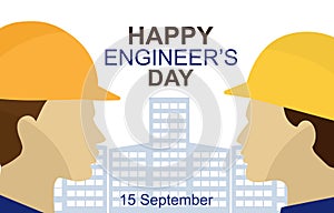 Happy engineers day concept. 15 September vector