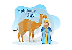 Happy Epiphany Day Template Hand Drawn Cartoon Flat Illustration Christian festival to Faith on the Divinity of Jesus