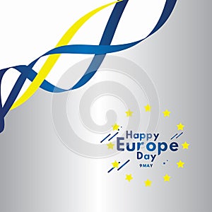 Happy Europe Day Celebrate Flag Vector Template Design Illustration