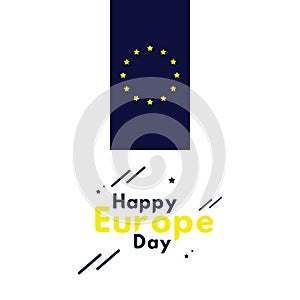 Happy Europe Day Celebrate Flag Vector Template Design Illustration