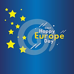 Happy Europe Day Celebrate Flag Vector Template Design Illustration