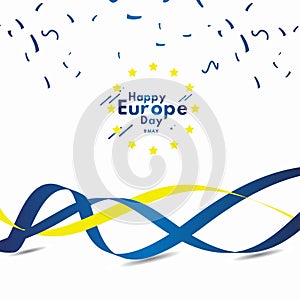 Happy Europe Day Celebrate Flag Vector Template Design Illustration