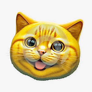 Happy face 3d cat emoji