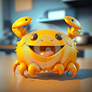 Happy face 3d crab emoji